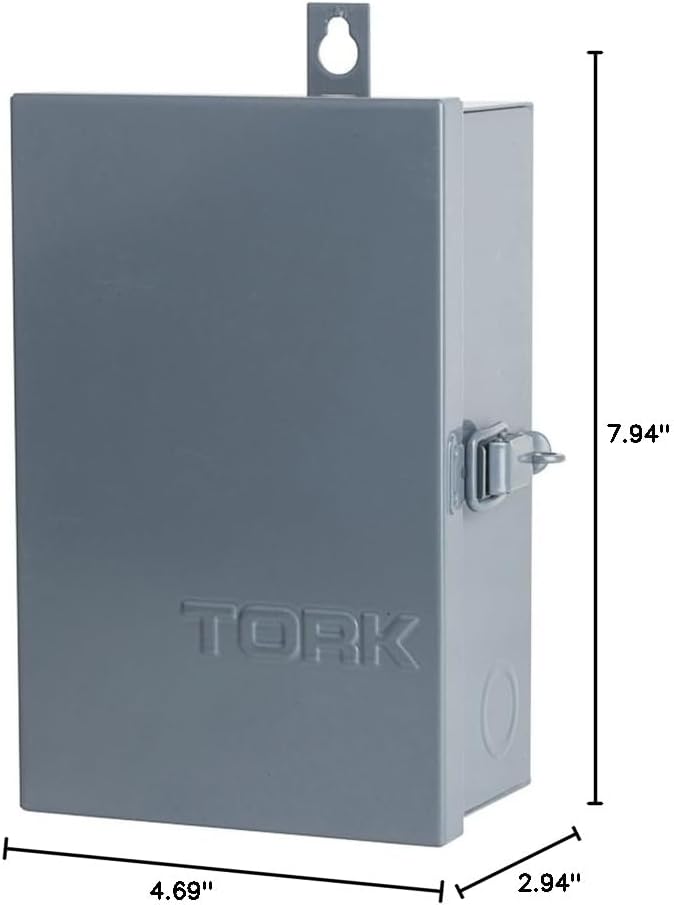 NSI مؤقت إضاءة وأجهزة ميكانيكي متعدد الفولت 40 أمبير من إندستريز TORK 1109A-O داخلي/خارجي - برمجة 24 ساعة - 120/208-277 فولت، رمادي - Image 2